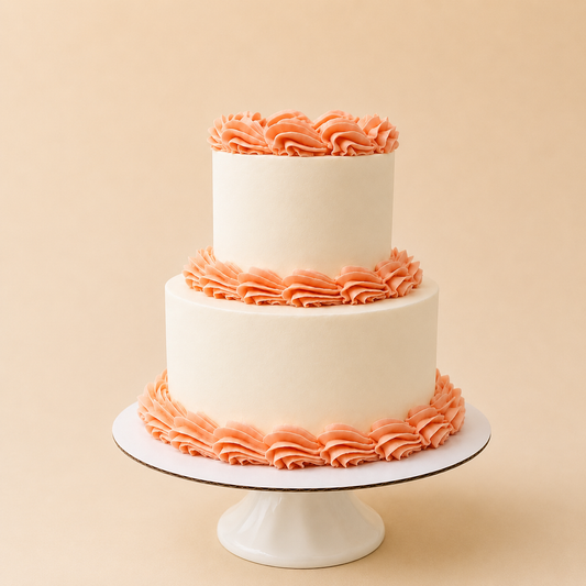 Petite Shell Border Two-Tier Cake