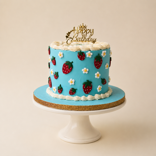 STRAWBERRY MEADOW CELEBRATION CAKE